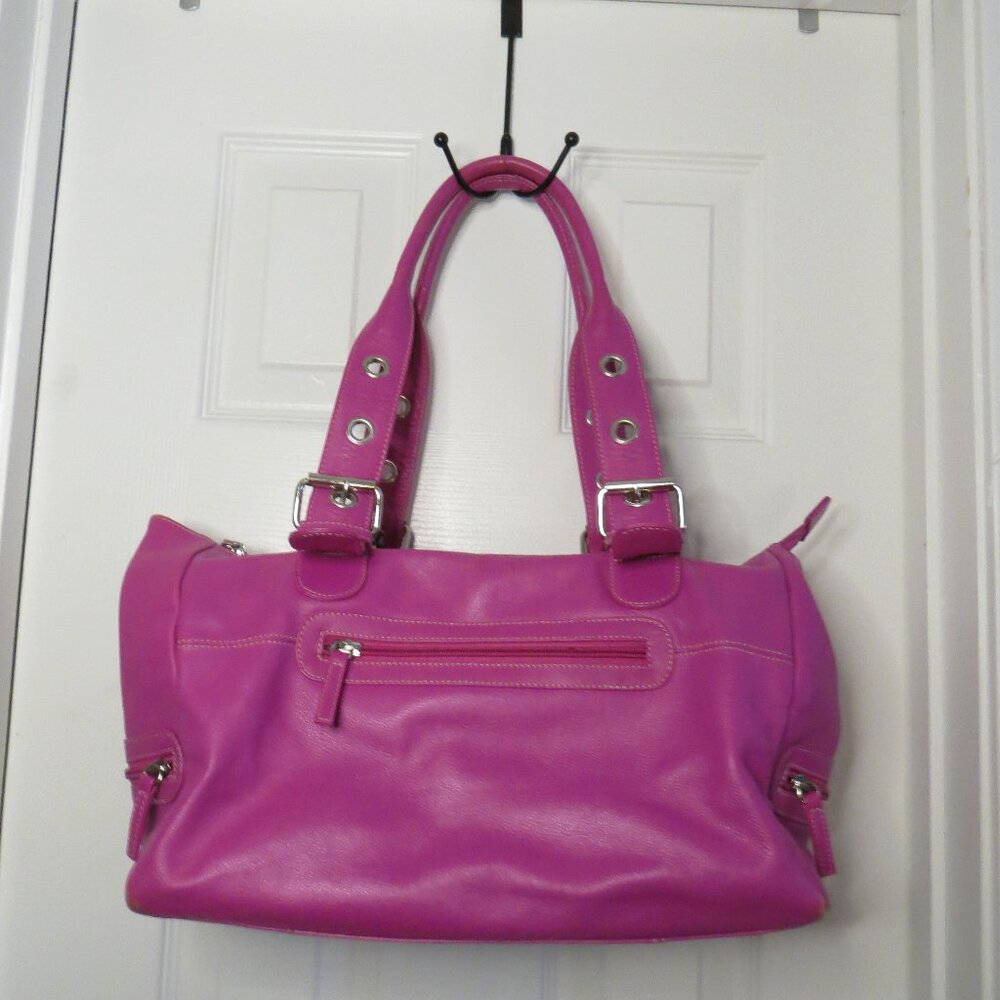 Barneys New York Magenta Leather Bag